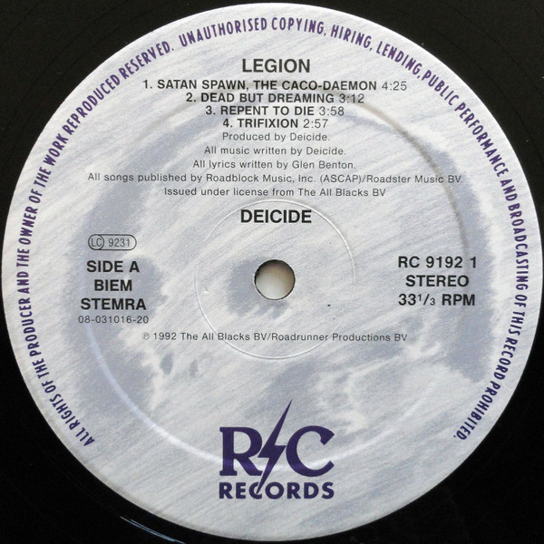 Deicide - Legion | R/C Records (RC 9192-1) - 3