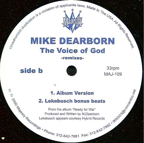 Mike Dearborn - The Voice Of God (Remixes) | Majesty Recordings (MAJ-109) - 3