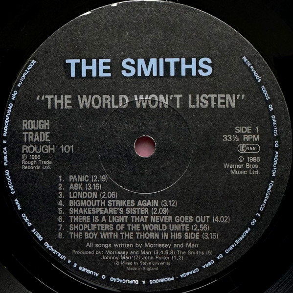The Smiths - The World Won't Listen | Rough Trade (12 ROUGH 101) - 3 The Smiths - The World Won't Listen | Rough Trade (12 ROUGH 101) - 3