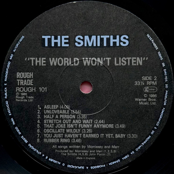 The Smiths - The World Won't Listen | Rough Trade (12 ROUGH 101) - 4 The Smiths - The World Won't Listen | Rough Trade (12 ROUGH 101) - 4