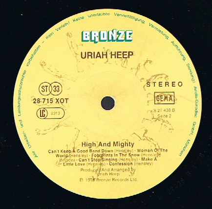 Uriah Heep - High And Mighty | Bronze (28 715 XOT) - 3