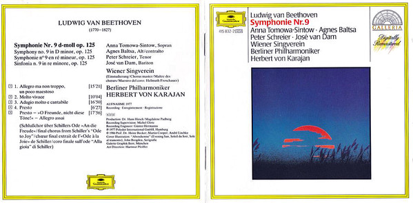 Ludwig van Beethoven , Herbert von Karajan , Berliner Philharmoniker - Symphony No. 9 "Choral" | Deutsche Grammophon (415 832-2) - 3