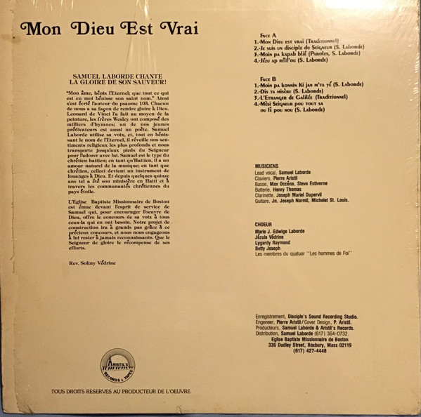 Samuel Laborde - Mon Dieu Est Vrai | Aristil's Records & Tapes (S.L.A.004) - 2