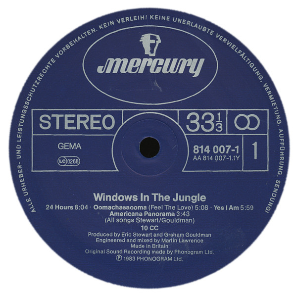 10cc - Windows In The Jungle | Mercury (814 007-1) - 3 10cc - Windows In The Jungle | Mercury (814 007-1) - 3
