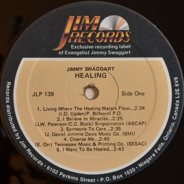 Jimmy Swaggart - Healing | Jim Records (JIM LP 139) - 3