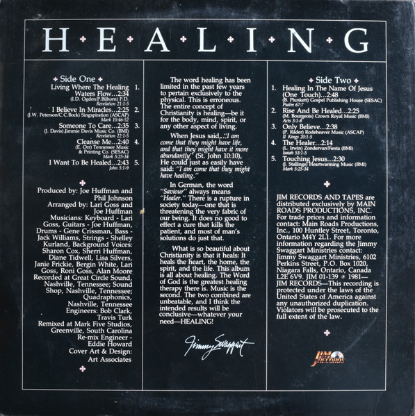 Jimmy Swaggart - Healing | Jim Records (JIM LP 139) - 2