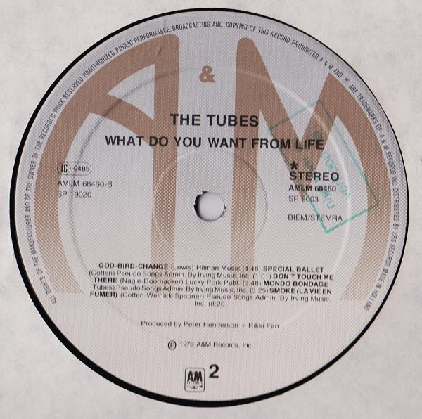 The Tubes - What Do You Want From Live | A&M Records (AMLM 68460) - 4
