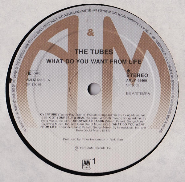 The Tubes - What Do You Want From Live | A&M Records (AMLM 68460) - 3