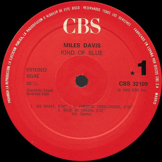 Miles Davis - Kind Of Blue | CBS (CBS 32109 (PR)) - 3