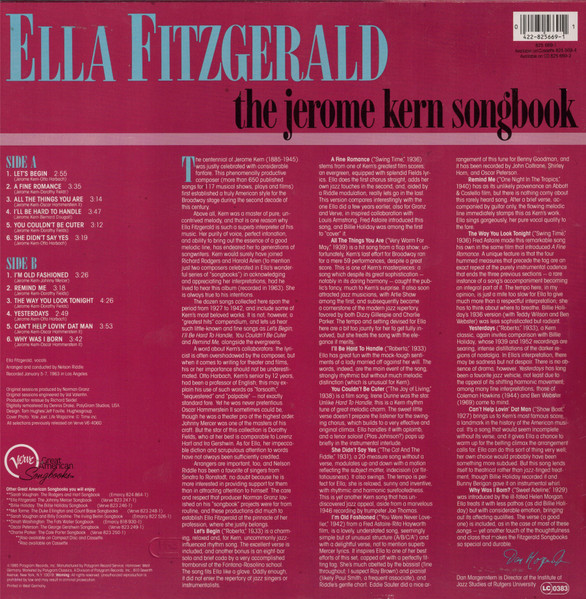 Ella Fitzgerald - The Jerome Kern Songbook | Verve Records (825 669-1) - 2 Ella Fitzgerald - The Jerome Kern Songbook | Verve Records (825 669-1) - 2