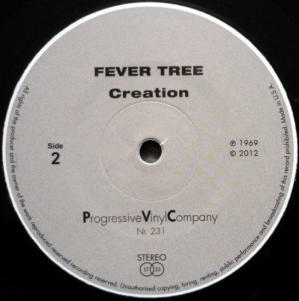 Fever Tree - Creation | Progressive Vinyl Company (231) - 4 Fever Tree - Creation | Progressive Vinyl Company (231) - 4