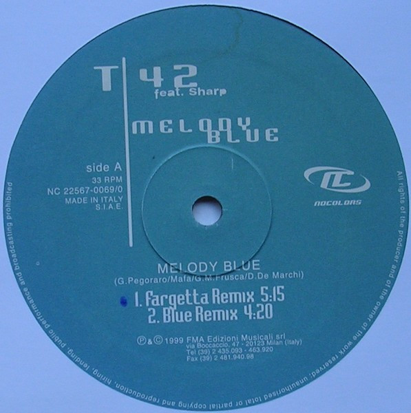 T42 Featuring Sharp - Melody Blue | No Colors (NC 22567-0069/0) - 3