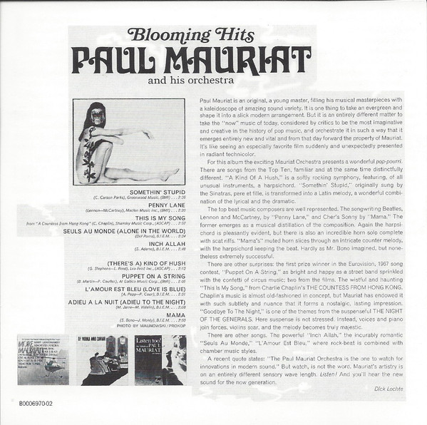 Paul Mauriat And His Orchestra - Blooming Hits | Collectors' Choice Music (CCM-710) - 3