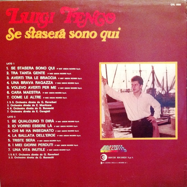 Luigi Tenco - Se Stasera Sono Qui | Ricordi (ORL 8056) - 2 Luigi Tenco - Se Stasera Sono Qui | Ricordi (ORL 8056) - 2