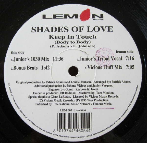 Shades Of Love - Keep In Touch (Body To Body) | Lemon Records (LEM 005) - 2 Shades Of Love - Keep In Touch (Body To Body) | Lemon Records (LEM 005) - 2