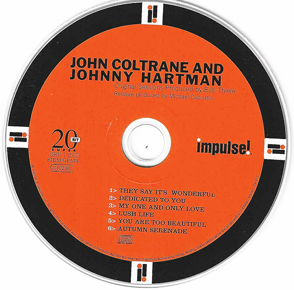 John Coltrane And Johnny Hartman - John Coltrane And Johnny Hartman | Impulse! (IMP 11572) - 3