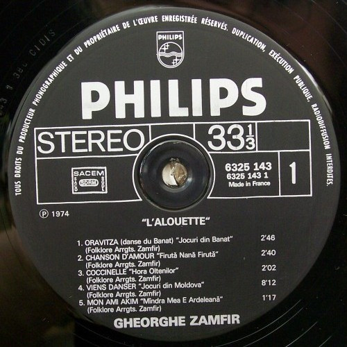 Gheorghe Zamfir - L' Alouette | Philips (6325 143) - 3 Gheorghe Zamfir - L' Alouette | Philips (6325 143) - 3