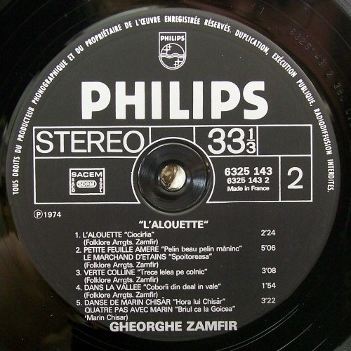 Gheorghe Zamfir - L' Alouette | Philips (6325 143) - 4 Gheorghe Zamfir - L' Alouette | Philips (6325 143) - 4
