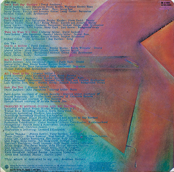 David Sanborn - Voyeur | Warner Bros. Records (LB 56900) - 2 David Sanborn - Voyeur | Warner Bros. Records (LB 56900) - 2