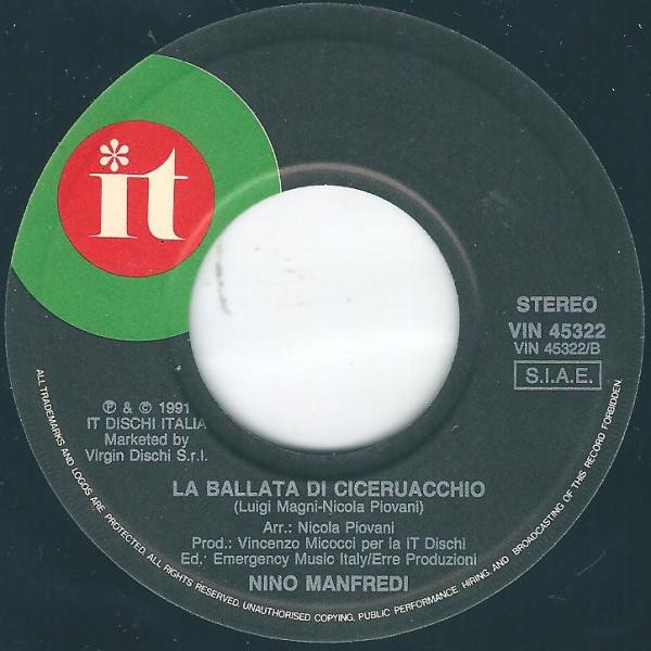 Nino Manfredi - Viale Del Re / La Ballata Di Ciceruacchio (Dal Film di Luigi Magni "In Nome Del Popolo Sovrano") | It (VIN 45322) - 4 Nino Manfredi - Viale Del Re / La Ballata Di Ciceruacchio (Dal Film di Luigi Magni "In Nome Del Popolo Sovrano") | It (VIN 45322) - 4