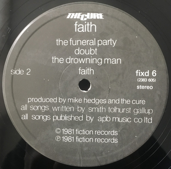 The Cure - Faith | Fiction Records (fixd 6) - 3