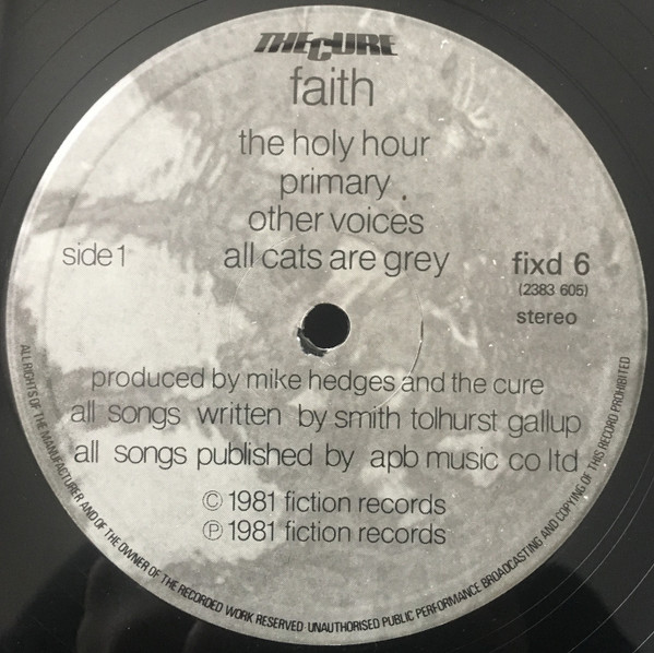 The Cure - Faith | Fiction Records (fixd 6) - 2