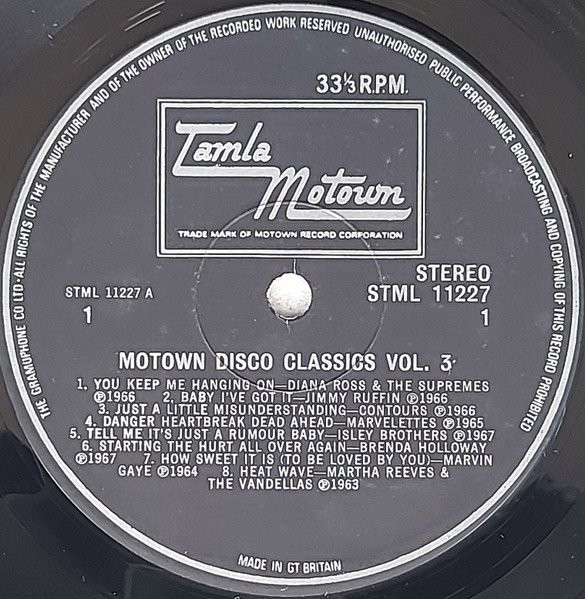 Various - Motown Disco Classics Volume Three | Tamla Motown (STML 11227) - 3 Various - Motown Disco Classics Volume Three | Tamla Motown (STML 11227) - 3