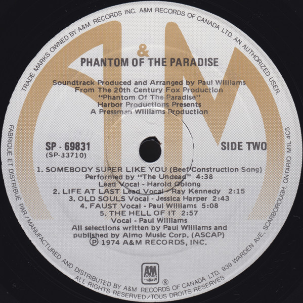Various - Phantom Of The Paradise - Original Soundtrack Recording | A&M Records (SP-69831) - 4