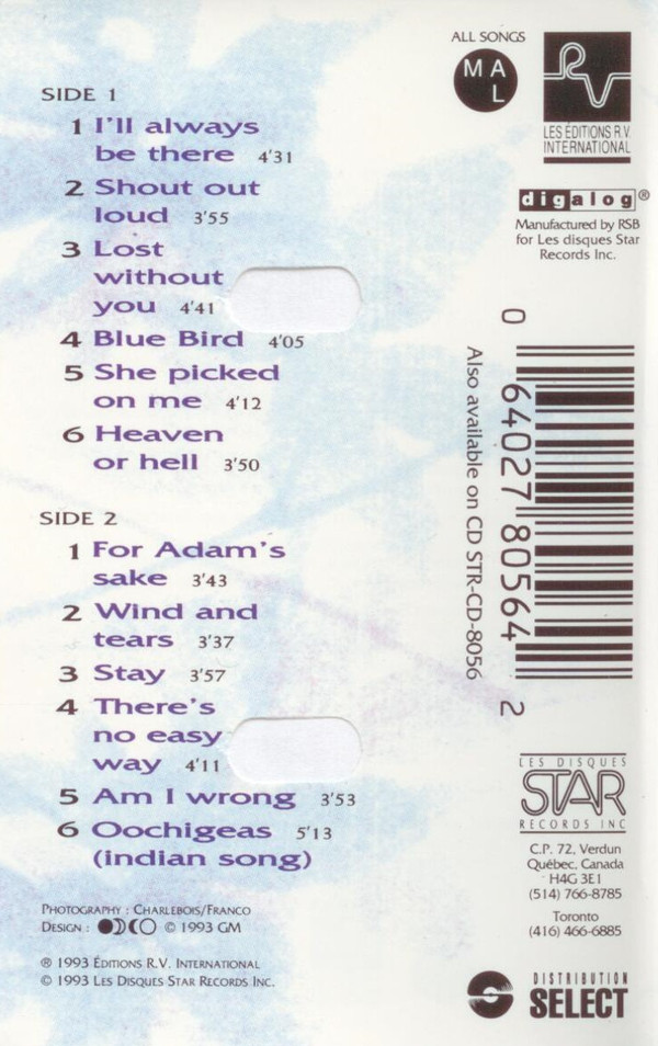 Roch Voisine - I'll Always Be There [Cassette] | R.V. International (STR-4-8056) - 3