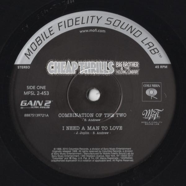 Big Brother & The Holding Company - Cheap Thrills | Mobile Fidelity Sound Lab (MFSL 2-453) - 2