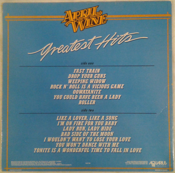 April Wine - Greatest Hits [Vinyl] | Aquarius Records (AQR 525) - 2