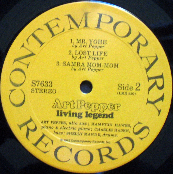Art Pepper - Living Legend | Contemporary Records (S7633) - 3