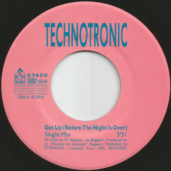 Technotronic - Get Up! (Before The Night Is Over) | BCM Records (07400) - 3 Technotronic - Get Up! (Before The Night Is Over) | BCM Records (07400) - 3
