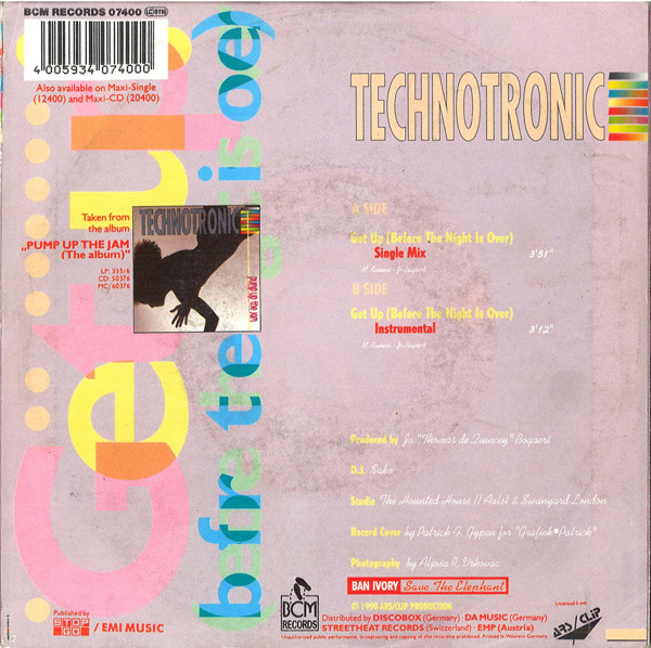 Technotronic - Get Up! (Before The Night Is Over) | BCM Records (07400) - 2 Technotronic - Get Up! (Before The Night Is Over) | BCM Records (07400) - 2