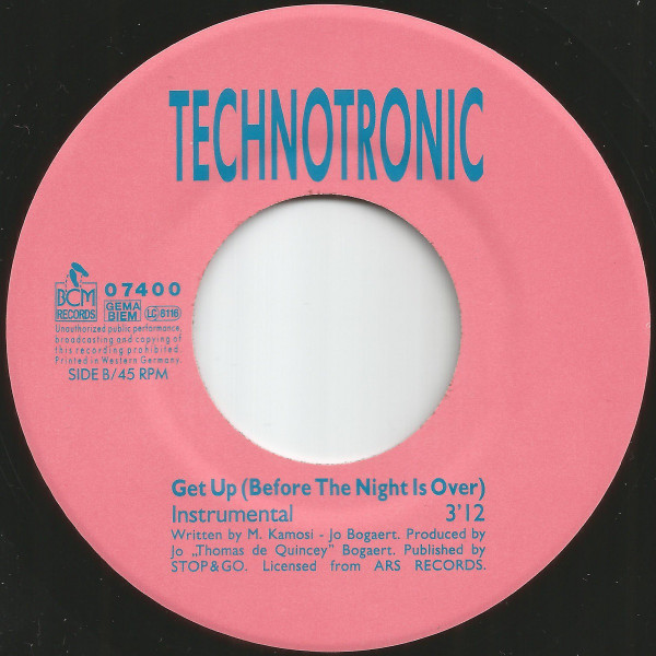 Technotronic - Get Up! (Before The Night Is Over) | BCM Records (07400) - 4 Technotronic - Get Up! (Before The Night Is Over) | BCM Records (07400) - 4