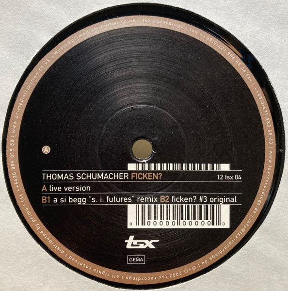 Thomas Schumacher - Ficken? | TSX Recordings (12 tsx 04) - main