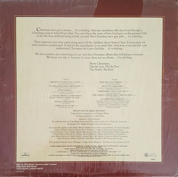 The Statler Brothers - The Statler Brothers Christmas Card | Mercury (SRM-1-5012) - 2 The Statler Brothers - The Statler Brothers Christmas Card | Mercury (SRM-1-5012) - 2