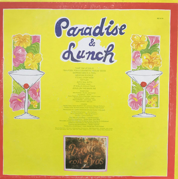 Ry Cooder - Paradise And Lunch | Reprise Records (MS 2179) - 2