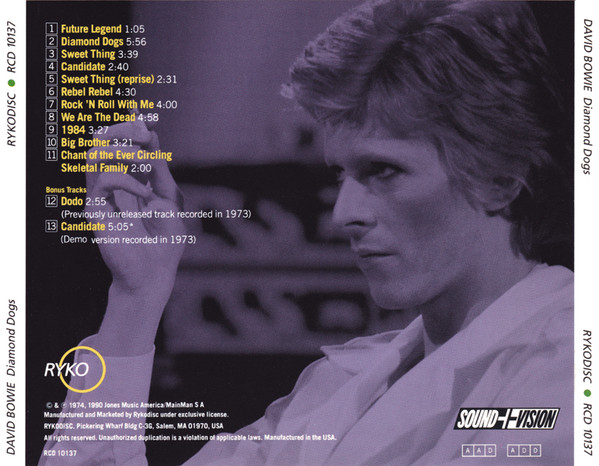 David Bowie - Diamond Dogs CD | Rykodisc (RCD 10137) - 2