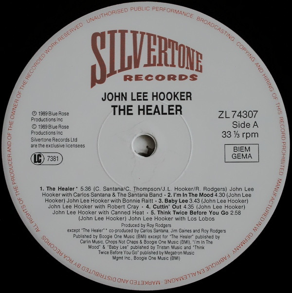 John Lee Hooker - The Healer | Silvertone Records (ZL74307) - 3 John Lee Hooker - The Healer | Silvertone Records (ZL74307) - 3