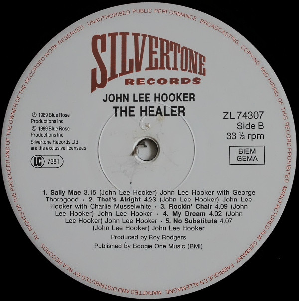 John Lee Hooker - The Healer | Silvertone Records (ZL74307) - 4 John Lee Hooker - The Healer | Silvertone Records (ZL74307) - 4
