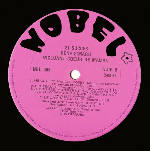 René Simard - 21 Succès (2LP) [Vinyl] | Nobel (NBL-506/7) - 3
