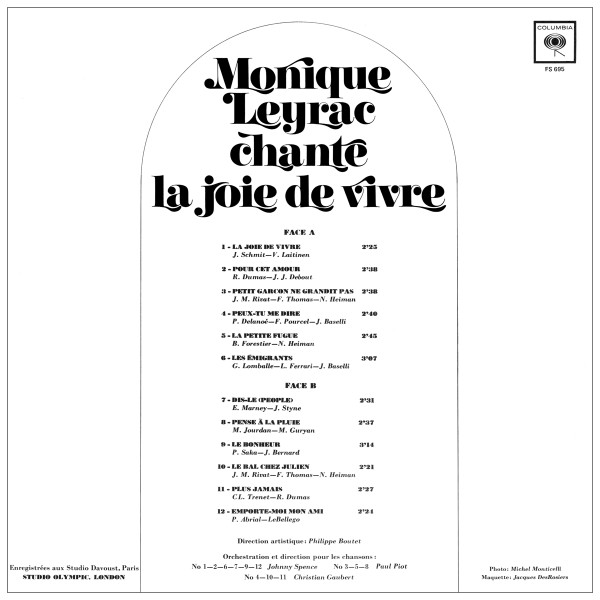 Monique Leyrac - Chante La Joie De Vivre | Columbia (FS 695) - 2