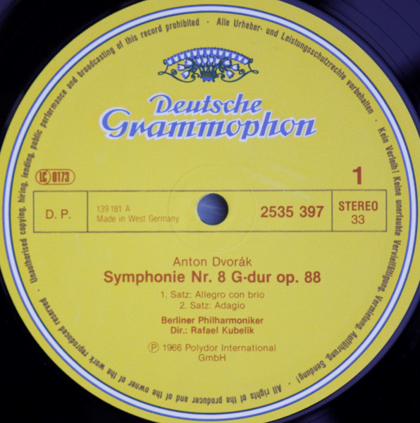 Antonín Dvořák , Berliner Philharmoniker , Rafael Kubelik - Symphonie Nr. 8 In G-Dur Op.88 | Deutsche Grammophon (2535 397) - 3 Antonín Dvořák , Berliner Philharmoniker , Rafael Kubelik - Symphonie Nr. 8 In G-Dur Op.88 | Deutsche Grammophon (2535 397) - 3
