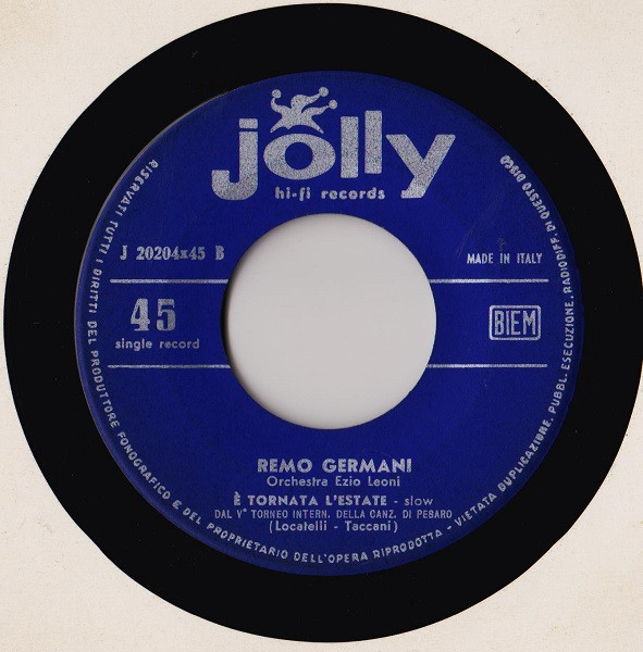 Remo Germani - Non Andare Col Tamburo | Jolly Hi-Fi Records (J 20204 X 45) - 4 Remo Germani - Non Andare Col Tamburo | Jolly Hi-Fi Records (J 20204 X 45) - 4