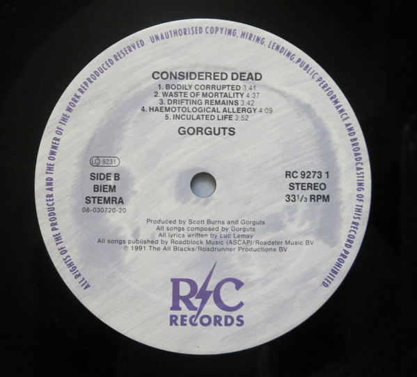 Gorguts - Considered Dead | R/C Records (RC 9273-1) - 4