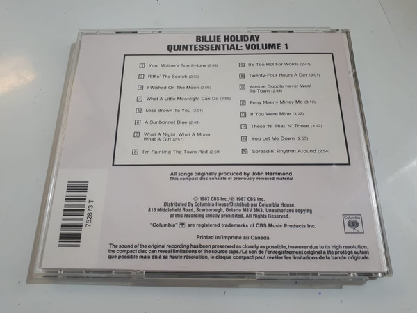 Billie Holiday - The Quintessential Billie Holiday Volume 1, 1933-1935 | Columbia (CK 40646) - 3