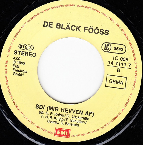 Bläck Fööss - Bye Bye My Love | EMI (1C 006 14 7111 7) - 4
