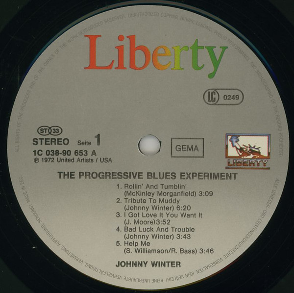 Johnny Winter - The Progressive Blues Experiment | Liberty (1C 038-90 653) - 3 Johnny Winter - The Progressive Blues Experiment | Liberty (1C 038-90 653) - 3