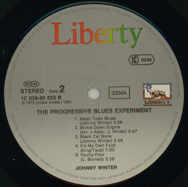 Johnny Winter - The Progressive Blues Experiment | Liberty (1C 038-90 653) - 4 Johnny Winter - The Progressive Blues Experiment | Liberty (1C 038-90 653) - 4